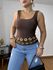 Blusa Decote Quadrado Marrom