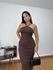 Vestido Canelado Belina Marrom