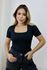 Blusa Feminina Decote Quadrado Preto