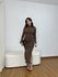 Vestido Feminino Longo Drapeado Marrom