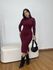 Vestido Feminino Midi Canelado Cereja