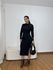 Vestido Feminino Midi Canelado Preto