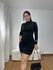 Vestido Feminino Curto Drapeado Preto