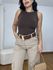 Body Feminino Regata Costas Nua Marrom