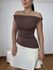 Blusa Feminina Ombro a Ombro Marrom