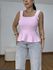 Blusa Feminina Tricot Peplum Rosa