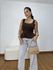 Blusa Feminina Tricot Peplum Marrom