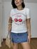 T-shirt Feminina Cereja Rosa