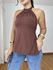 Blusa Frente Única Amarração Marrom