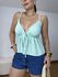 Blusa Feminina Amarração Crepe Verde Candy