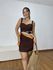 Vestido Curto Detalhe Busto Marrom