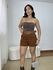Short Feminino Alfaiataria Marrom