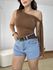 Blusa Feminina Detalhe Nó Marrom