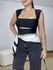 Cropped Feminino Busto Vazado Preto