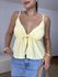 Blusa Feminina Amarração Crepe Amarela