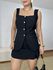 Conjunto Feminino Colete e Short Saia Preto