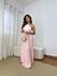 Vestido Frente Única Plissado Rosa