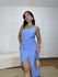 Vestido Nula Manga Alça Fina Azul