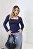 Blusa Manga Longa Decote Quadrado Poliamida Bia Azul