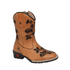 BOTA TEXANA FEMININA JUVENIL CARAMELO BORDADO LASER PRETO