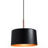 Pendente Bilboquê Grande Para 1 Lâmpada E27 35cm Preto (externo) Cobre (interno)