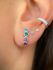 Brinco Ear Hook Cravejado Zircônia Colorida PRATA 925