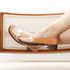 Sapato Boneca Salto Baixo Em Couro Laranja Dual Confort J.gean 