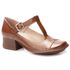 Sapato Boneca Salto Grosso Em Couro Marrom Dual Comfort