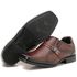 Sapato Social Masculino Couro Marrom Bico Largo Metrópole New