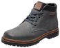 Bota Coturno em couro Mega Boots 6018 Cinza-Preto