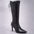 Bota Feminina Social Cano Alto Bico Fino Couro Legítimo