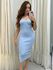 Vestido Canelado Anita Azul Bebê