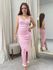 Vestido Canelado Nicole Rosa