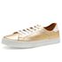 Tênis Feminino Slip On Couro Legítimo Pierrô - Ouro com Detalhe Branco