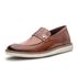 Mocassim masculino super confortável couro legítimo cor castanho solado claro