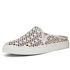 Mule Babuche feminino todo perfurado a laser couro legítimo cor off white