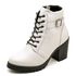 Coturno Feminino saltos altos couro legítimo verniz cor branco