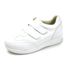 Tênis feminino ortopédico com velcro couro legítimo cor branco