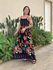 Vestido Iolanda ESTAMPADO PRETO COM ROSA