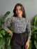 Body em Tule Animal Print BRANCO COM PRETO