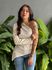 Blusa Nula Manga Assimétrica em Malha Ribana OFF WHITE