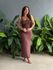 Vestido Midi em Crepe Ponto Roma MARROM