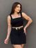 Conjunto Priscila em Alfaiataria Shorts Saia e Cropped PRETO