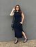 Vestido Longo Cavado Malha Premium PRETO