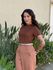 Blusa Baby Look Iris MARROM