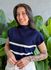 Blusa Marina Em Tricot Listrado AZUL MARINHO COM BRANCO 