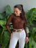Blusa Segunda Pele em Tule MARROM