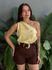 Blusa Nula Manga em Alfaiataria AMARELO MANTEIGA