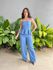 Conjunto Peplum Mavie Calça e Blusa em Alfaiataria AZUL CELESTE