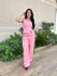 Conjunto Paula Calça e Blusa em Alfaiataria ROSA CLARO